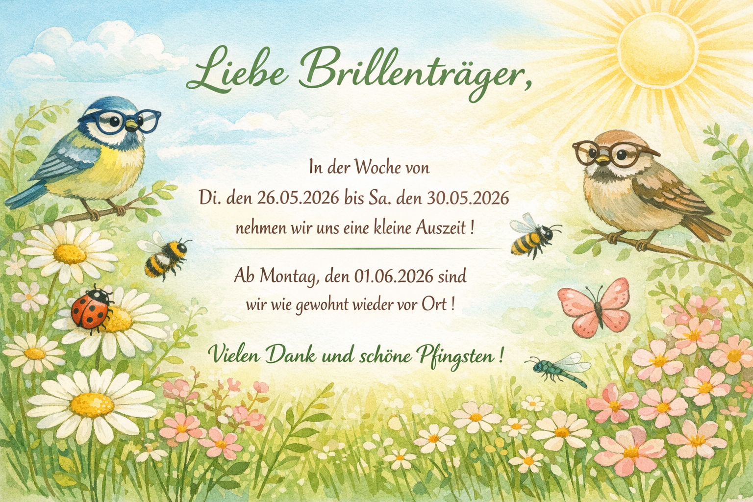 Urlaubsankündigung